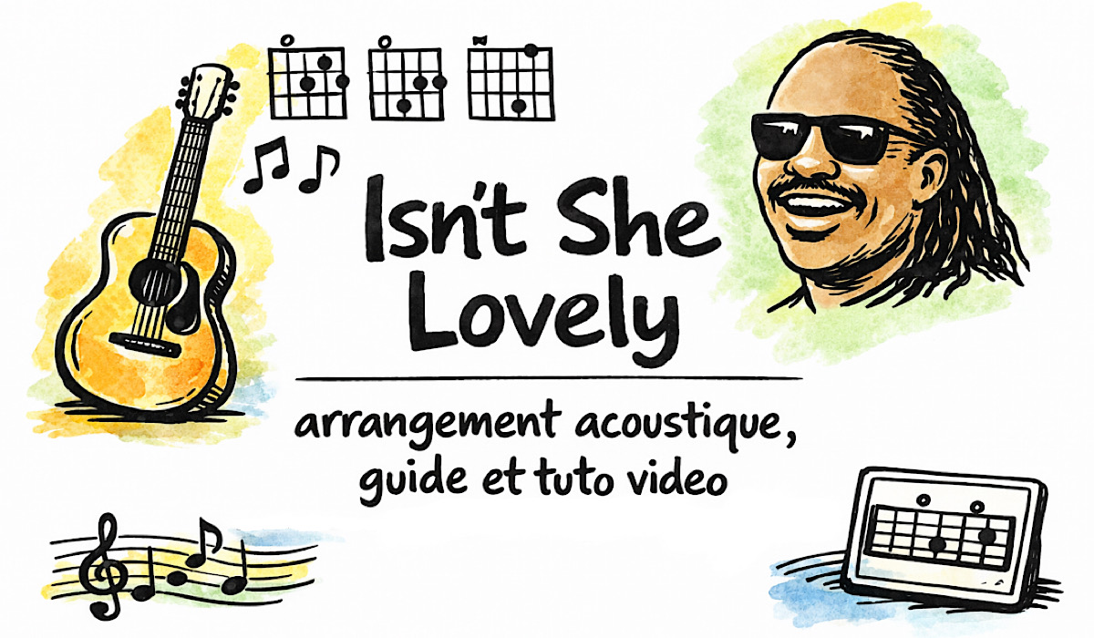Isn’t She Lovely - arrangement acoustique, guide et tuto video